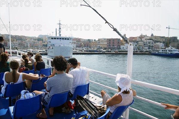 Tourists on the ferry to Procida