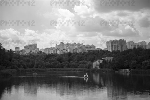 Pedal boat on the lake in ChiÈ™inau