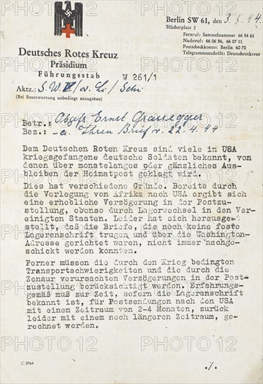 Letter from the German Red Cross