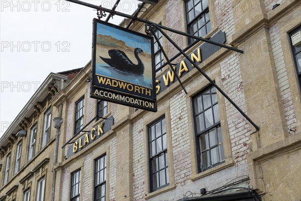 Sign outside Black Swan pub