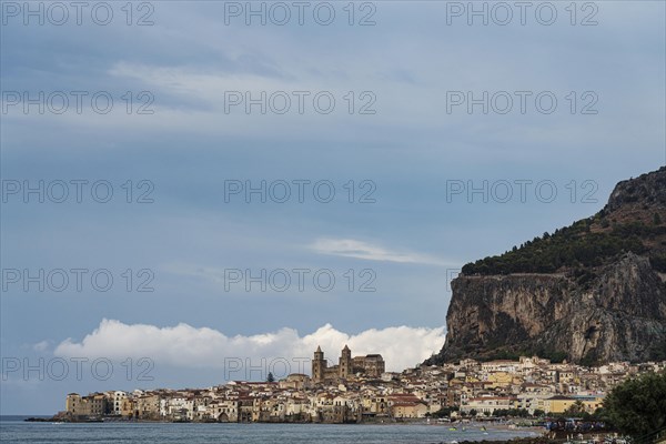 View of the town of Cefalu with beach