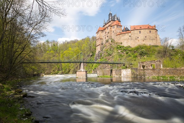 Kriebstein Castle Suspension Bridge over the Zschopau