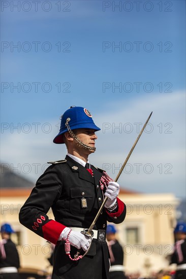 Palace guard during the change of guards ceremony in front of the Princes Palace