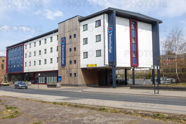 Modern Travelodge hotel building Duke Street