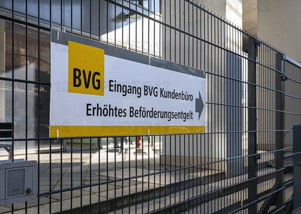Entrance to the customer office of Berliner Verkehrsbetriebe