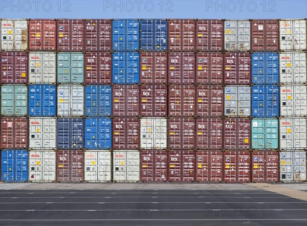 Containers stacked up Port of Felixstowe