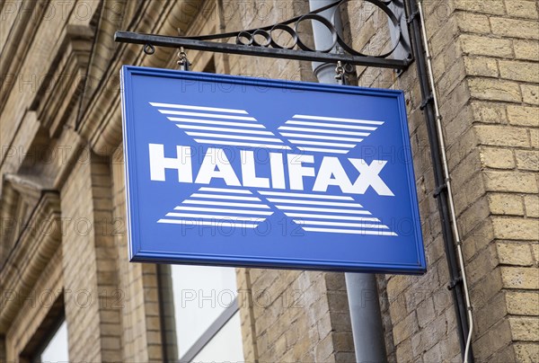 Sign on wall for Halifax bank branch