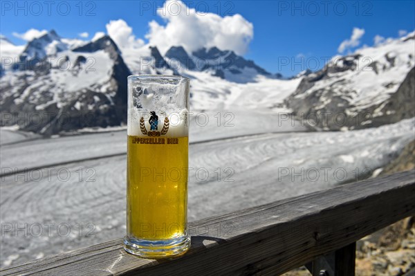 Beer glass with Appenzeller beer at the Konkordiahuette