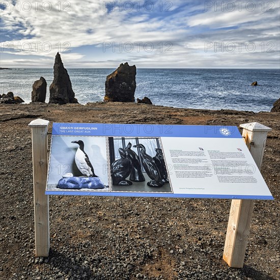 Information board on the coast