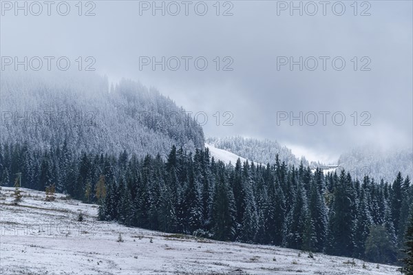 View from the snow-covered Winklmoosalm