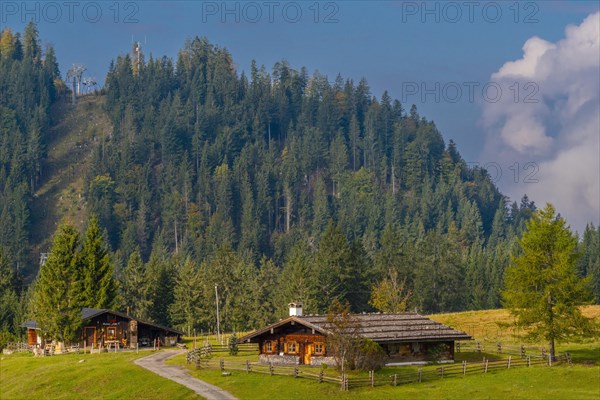 Alpine huts at the Winklmoosalm