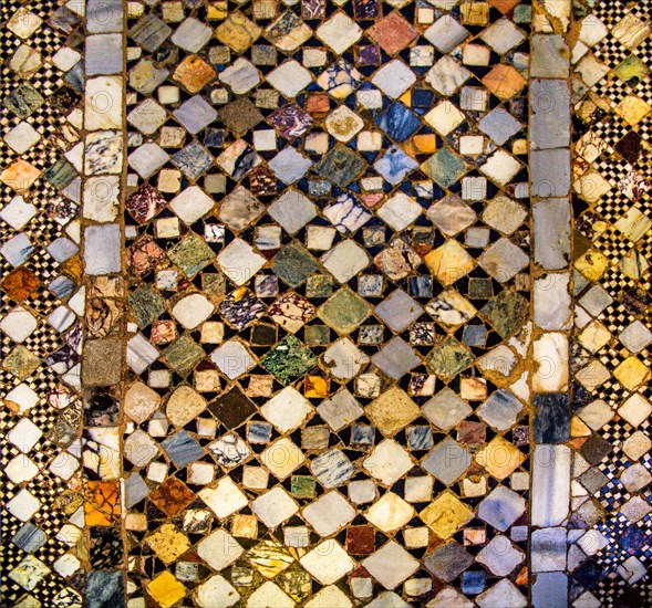 Colourful floor mosaics from the middle of the 12th century Basilica of Santa Maria e Donato