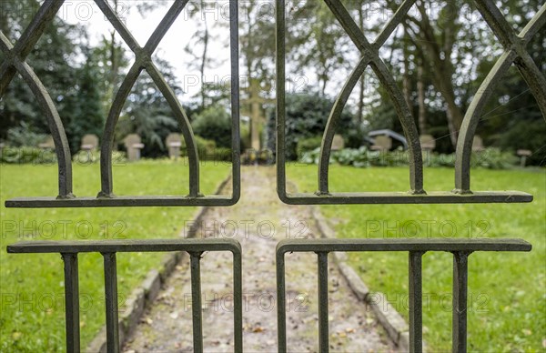 Entrance gate to the cemetery for Soviet prisoners of war from World War II