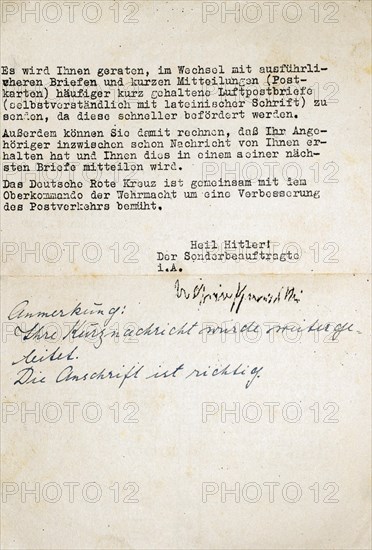 Letter from the German Red Cross