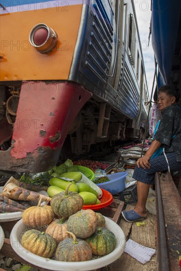 Market at railroad station