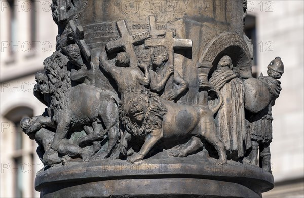 2000 Years of Christianity is the title of the bronze monumental column by the artist Juergen Weber on Braunschweig's Ruhfaeutchenplatz