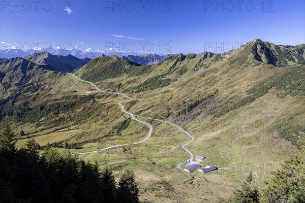 Furkapass road in the morning light from Portlakopf