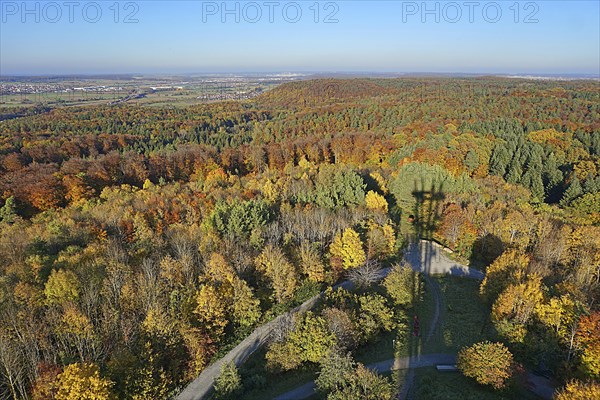 View of autumn forest from the Schoenbuch Tower