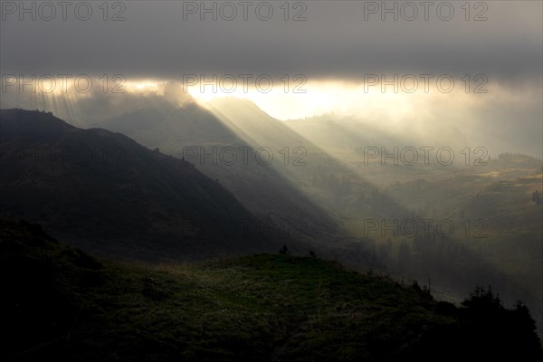 Fog in the high valley on an autumn evening at Potlakopf