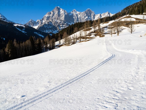 Blue sky over winter landscape