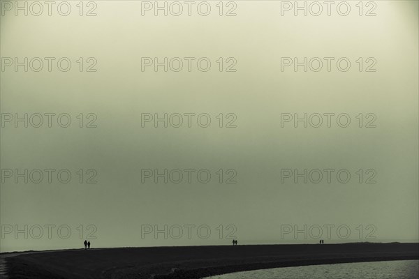 Walkers on the North Sea coast