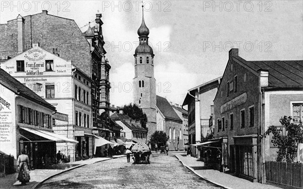 Innstrasse with hospital church St. Josef