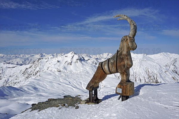 Wooden ibex figure