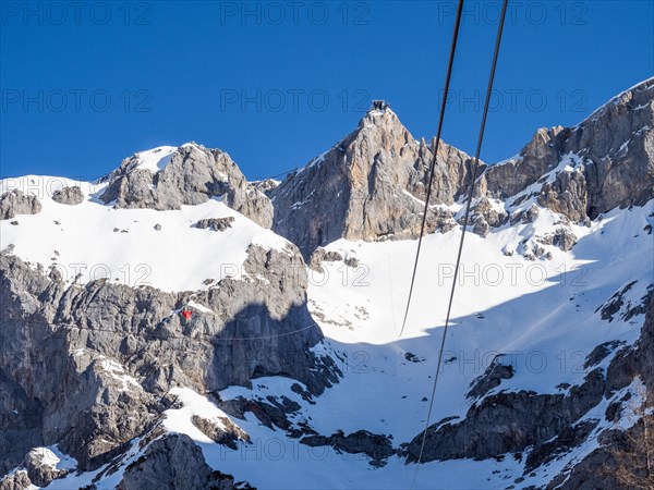 Blue sky over the Dachstein mountains