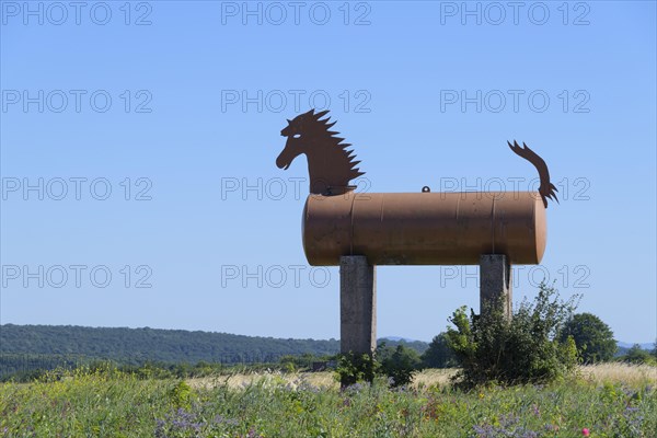 Trojan horse in landscape