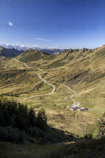 Furkapass road in the morning light from Portlakopf