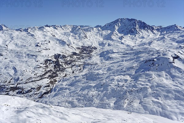 View of snow-capped mountains and landscape