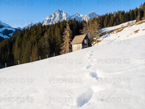 Blue sky over winter landscape