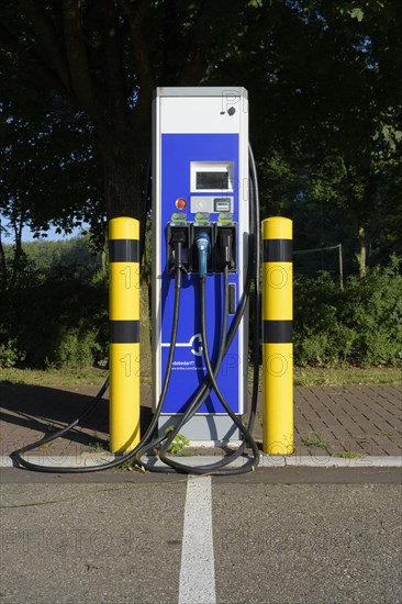 Car power charging station on highway resting place