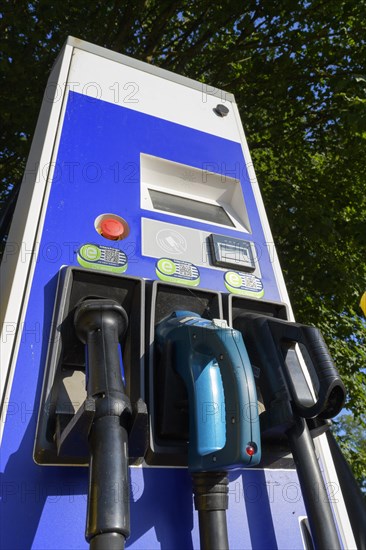 Car power charging station on highway resting place