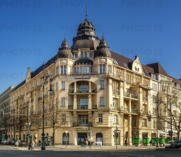 Historic old building on Kurfuerstendamm corner Leibnizstrasse