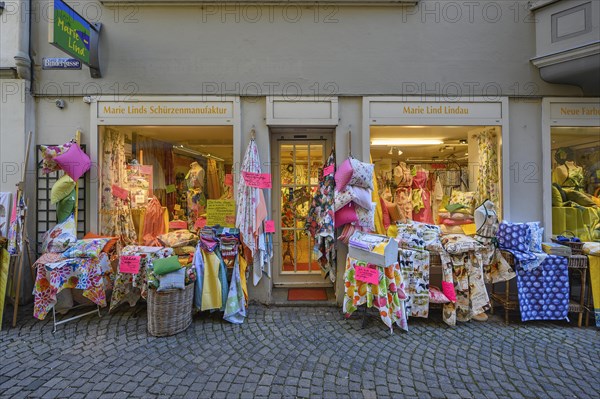 Shop window of an apron manufactory