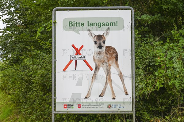 Warning sign game crossing