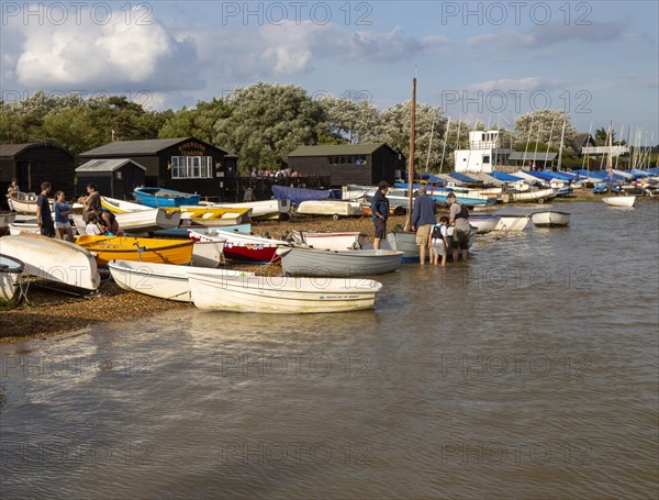 Sailing dinghies small boats by the tearooms and sailing club