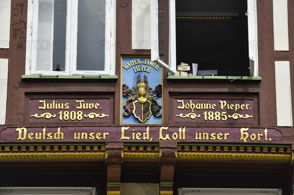 Inscription half-timbered house