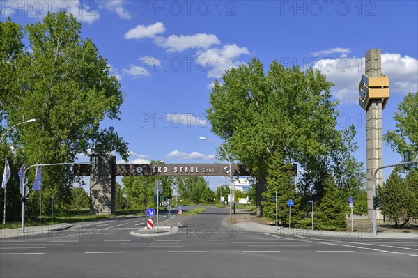 Factory gate Arcelor Mittal steelworks