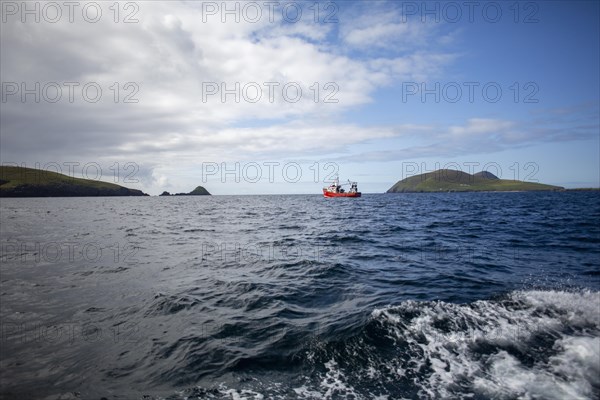 Great Blasket Island beauty as seen from seaside quay of Dunquin on Dingle peninsula. County Kerry