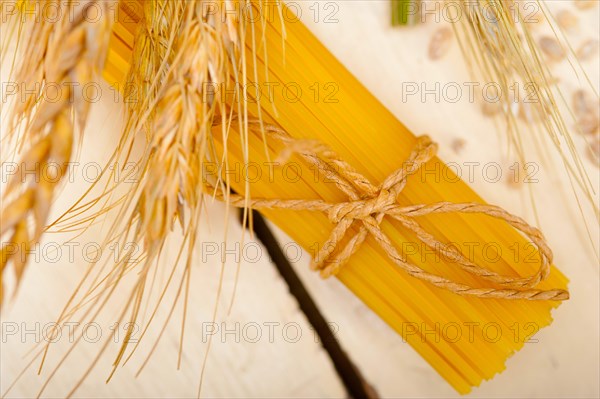 Organic Raw italian pasta and durum wheat grains crop