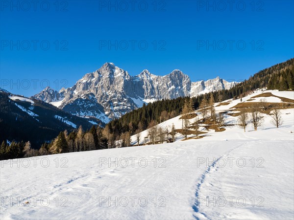 Blue sky over winter landscape