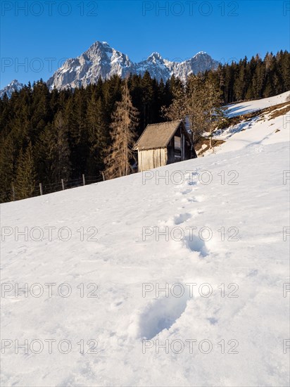 Blue sky over winter landscape