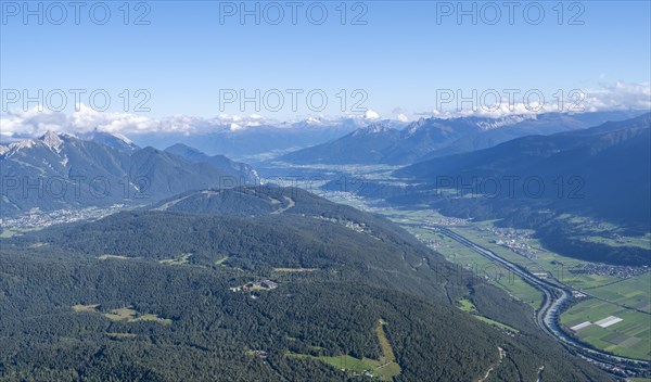 View of the Inn Valley and mountain panorama