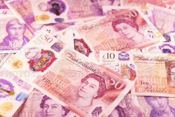 Great Britain pounds sterling notes background