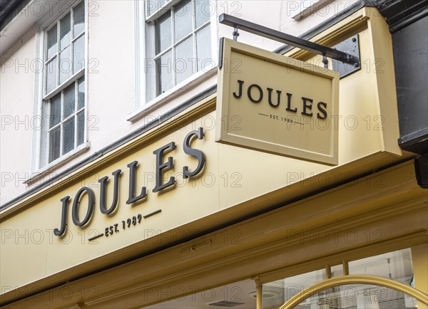 Signs outside Joules clothing shop