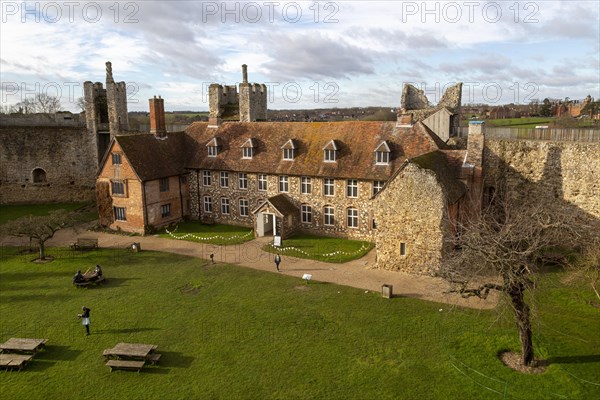 View from wall over interior of castle