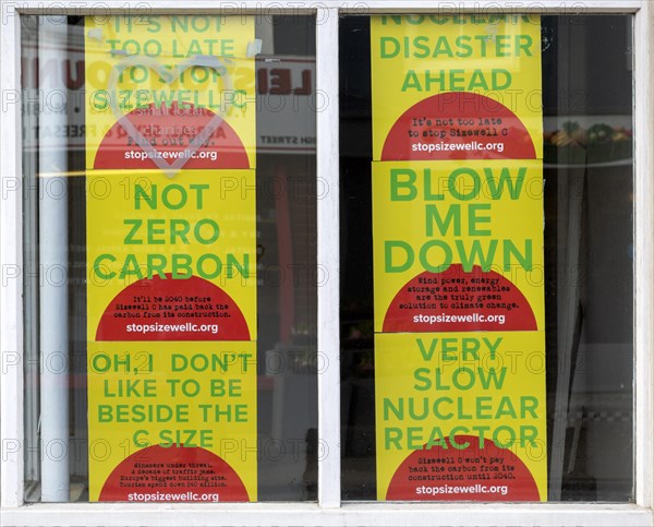 Campaign posters about stopping Sizewell C