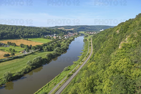 View of the Weser Valley from the Weser Skywalk towards Würgassen